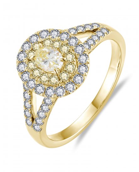 MULTI TONE OVAL DIAMOND ENGAGEMENT RING (TR6252)